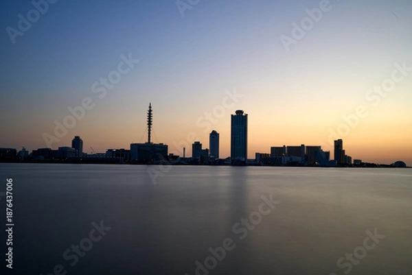 Obraz 夕方の天保山の風景