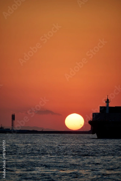 Obraz 夕方の天保山の風景