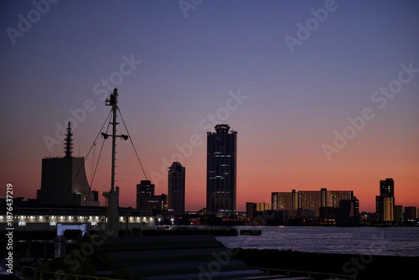 Obraz 夕方の天保山の風景