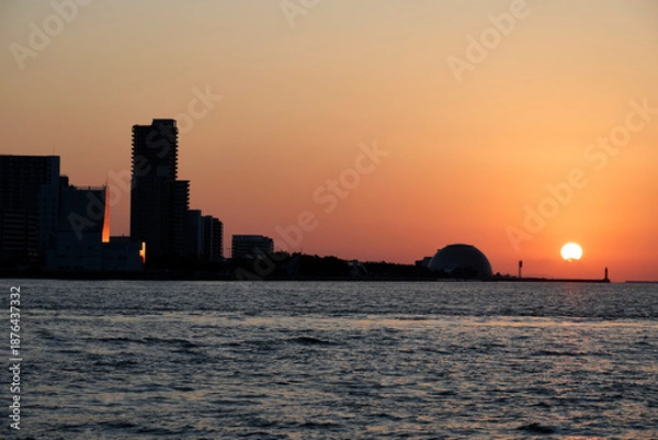 Obraz 夕方の天保山の風景