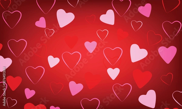 Obraz Valentine Hearts Pattern Romantic Love Background