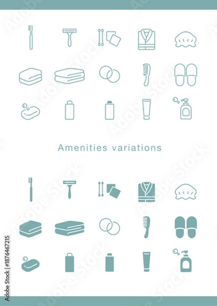 Obraz ホテル・旅館向け アメニティピクトグラムセット