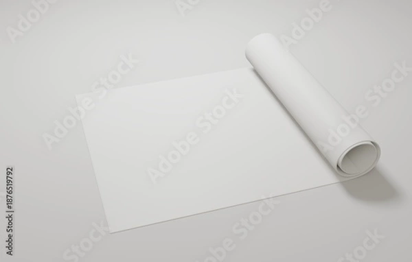 Obraz wrapping paper mockup on white background