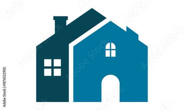 Obraz blue home building logo design