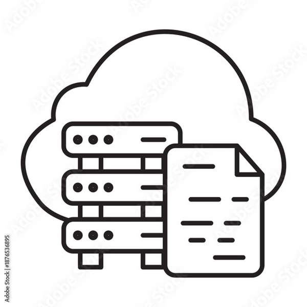 Obraz Cloud Data Vector Line icon Design