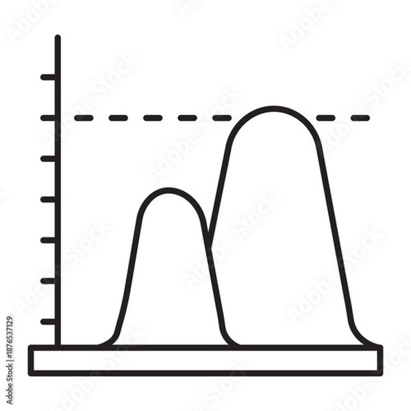 Obraz Wave Chart Vector Line icon Design