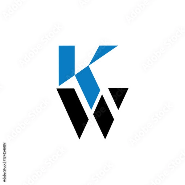 Obraz kw lettermark logo design