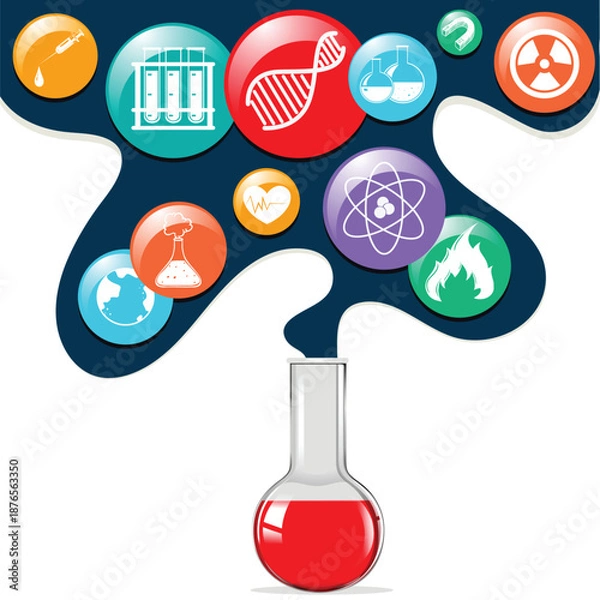 Fototapeta science vector illustration design background 02