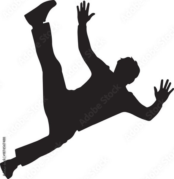 Obraz Person falling silhouette