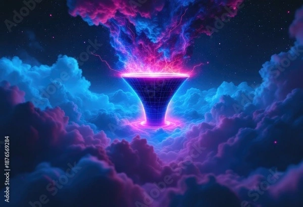 Obraz Cosmic funnel erupts from clouds