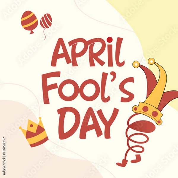 Obraz April fool day typography design.