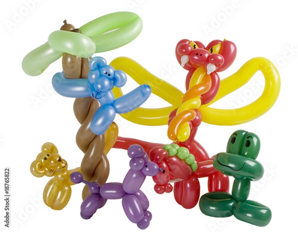 Obraz Balloon animal group isolated on white