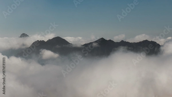 Fototapeta Abstract mountain landscape with clouds