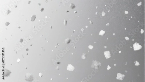 Fototapeta Abstract Gray Background with Floating White Cubes.