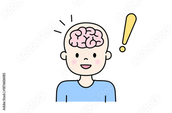 Obraz ひらめく脳のアイコンイラスト