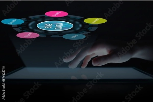 Fototapeta Online big data banking concept, technology