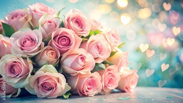 Obraz pink roses bouquet