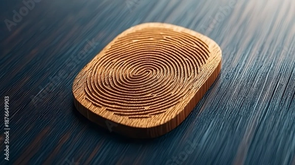 Obraz Abstract Wooden Coaster with Concentric Circles Pattern