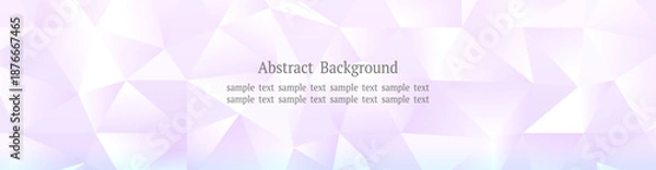 Fototapeta ワイド構図の紫ポリゴンクリスタル背景 Webバナー用