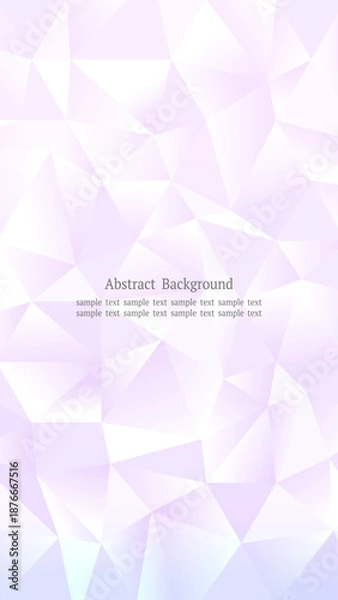 Fototapeta ポリゴンクリスタル背景 紫 縦長16:9