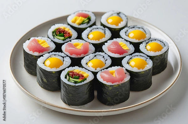 Obraz sushi on a black plate