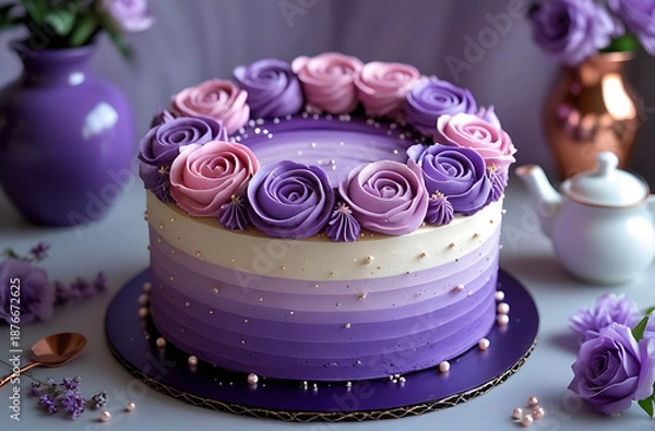 Obraz pink birthday cake