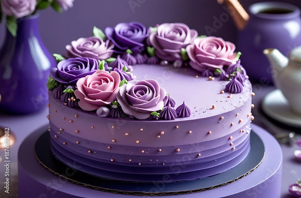 Fototapeta pink wedding cake