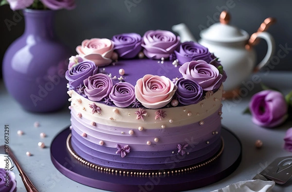 Obraz birthday cake with candles