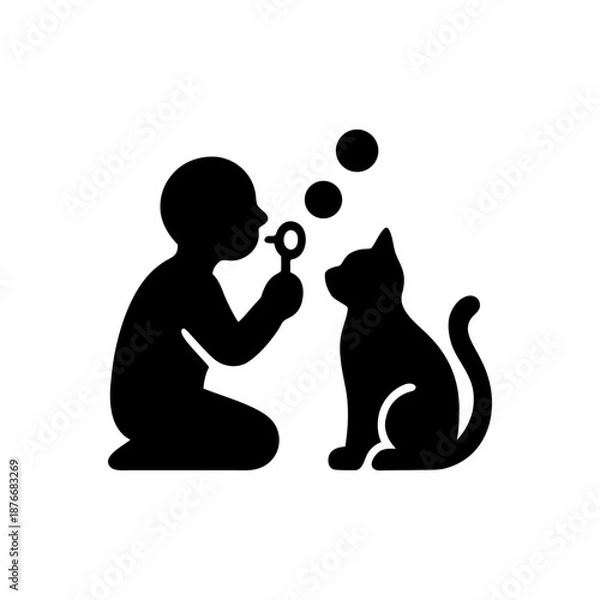 Obraz Joyful Playful Bubbles Bonding Icon