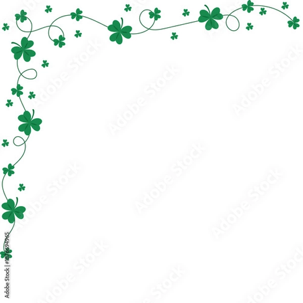 Obraz St. Patrick's Day Shamrock Corner Border