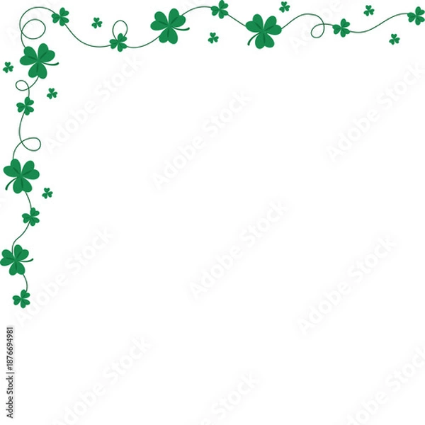 Obraz St. Patrick's Day Shamrock Corner Border