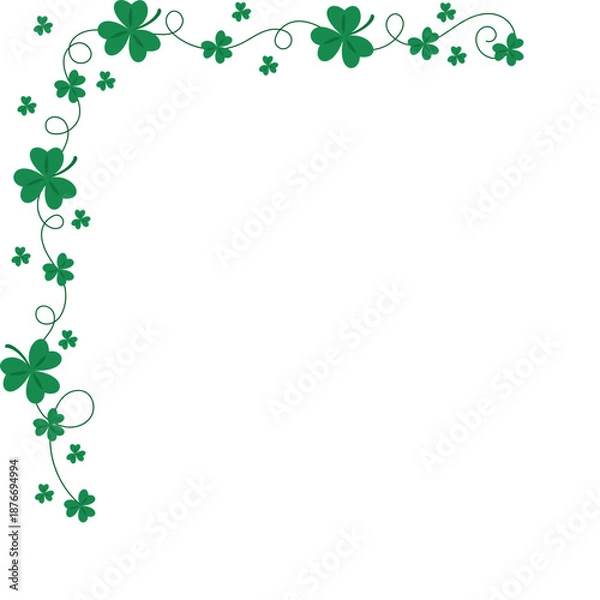 Obraz St. Patrick's Day Shamrock Corner Border