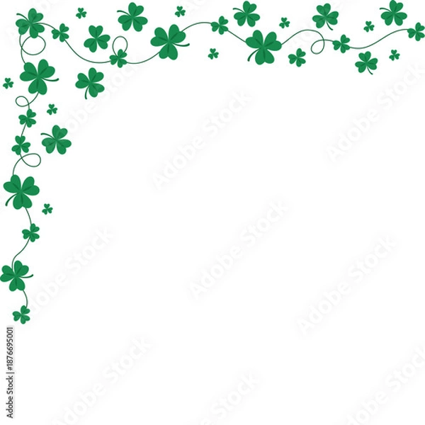 Obraz St. Patrick's Day Shamrock Corner Border