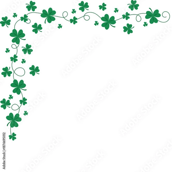 Obraz St. Patrick's Day Shamrock Corner Border