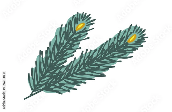 Obraz 松の葉のイラスト(カラー)