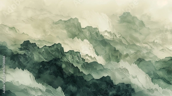 Obraz Misty Green Mountainscape