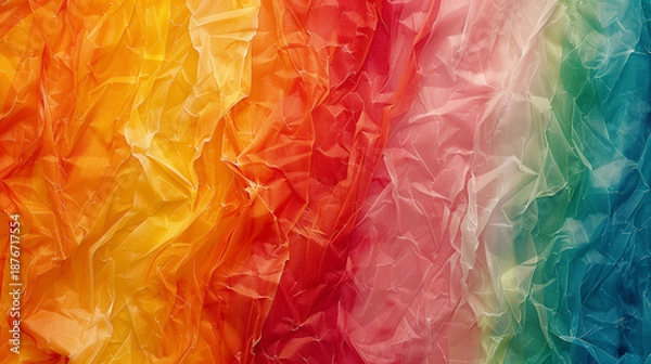 Obraz Rainbow-colored crumpled fabric