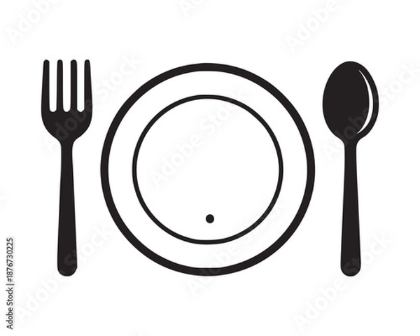 Obraz Cutlery and Dinnerware Symbol