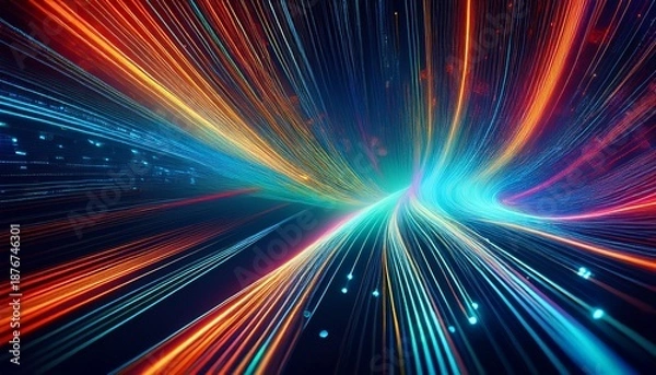 Obraz fiber optic cables data connections background