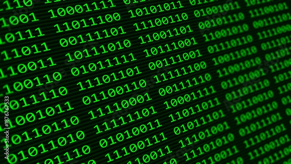 Fototapeta Binary code technological digital background.