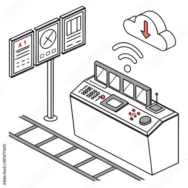 Fototapeta Modern train control system