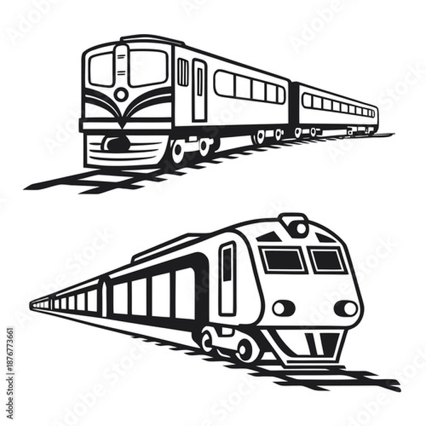 Fototapeta Illustrated train designs