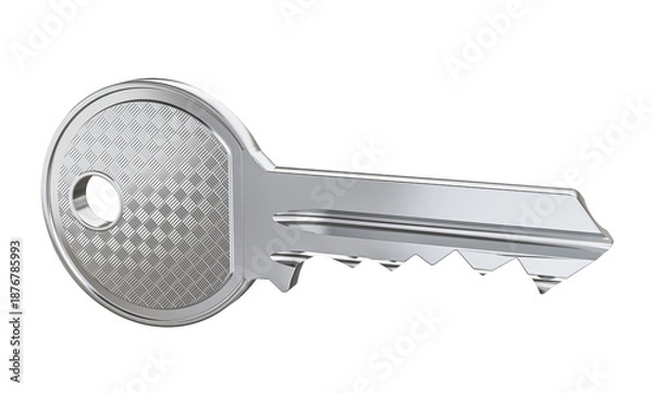 Obraz 3d Silver metal key isolated background