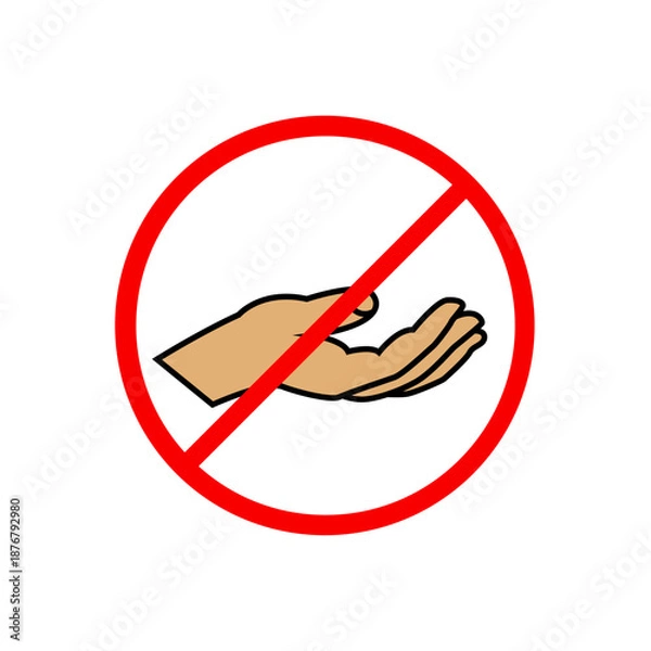 Fototapeta begging is prohibited icon