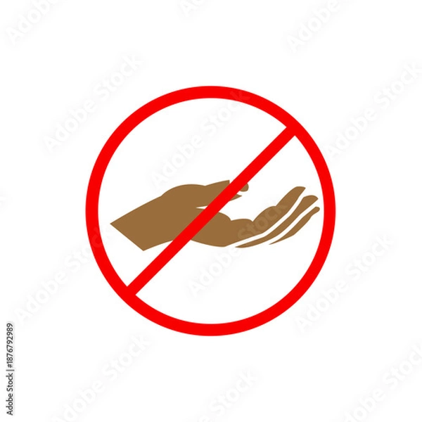 Fototapeta begging is prohibited icon
