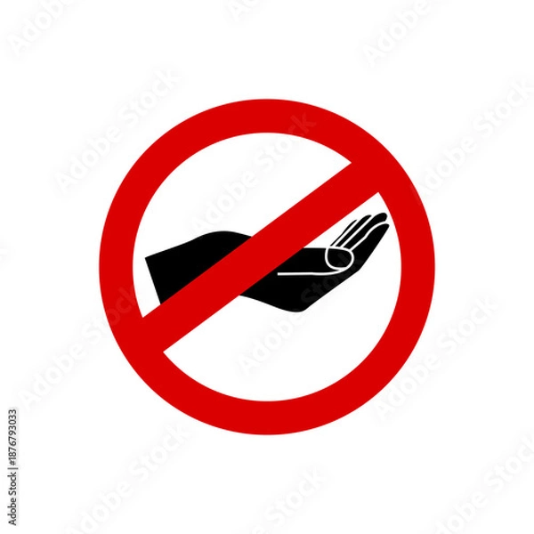 Fototapeta begging is prohibited icon