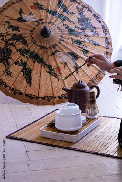 Obraz tea ceremony on the table