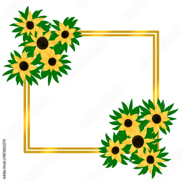 Obraz frame with sunflowers