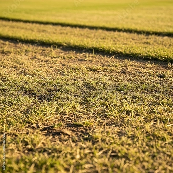 Obraz Freshly cut grass field with striped pattern