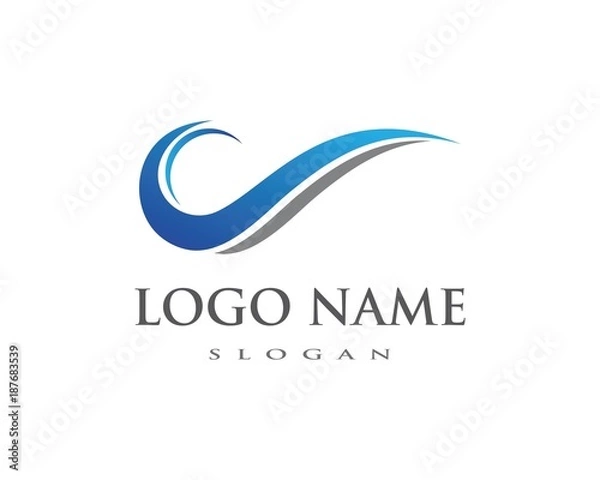 Obraz Water Wave symbol and icon Logo Template